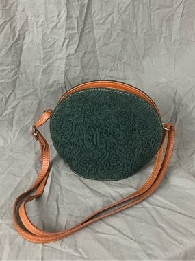 Made in Italy Embossed Green Leather Bag
